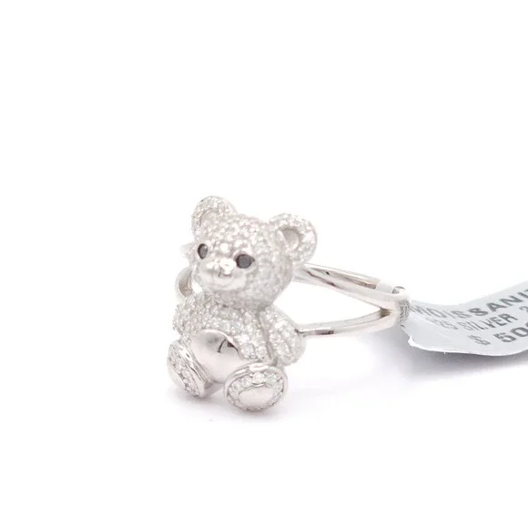 2.00 Ctw Moissanite Teddy Bear Ring – 925 Silver Plated, GRA Certified - Picture 9 of 17
